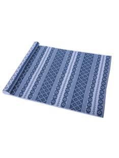 Teppich Erik blau weiß 70x160 cm Baumwolle recycelt