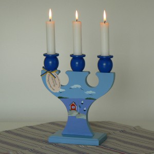 Madleys Kerzenhalter Glas blue Kerzenständer nordisch kleines schwedenhaus