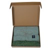 Baumwollplaid Waffelstruktur grün recycelt im Geschenkkarton