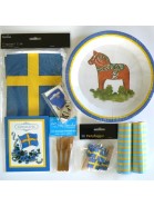 Schwedische blau gelbe Sommerfest- Deko