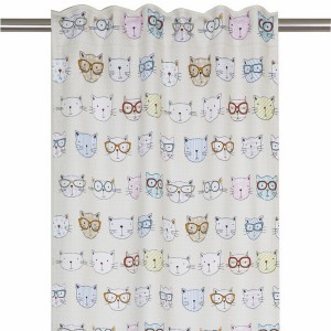 Gardinenschal / Vorhangschal „Katzen“ 2er-Set aus Baumwolle