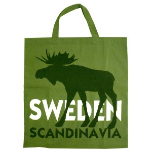 Einkaufsbeutel Elch Scandinavia grün