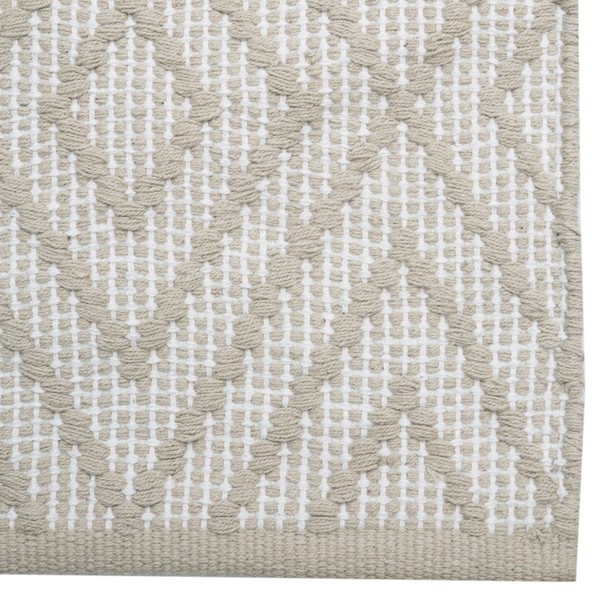 Teppich Rauten beige 70x140 cm aus Baumwolle gewebt