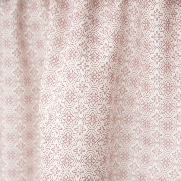Querbehang / Bistrogardine 250 x 50 cm „Medaillon“ weiß blassrot