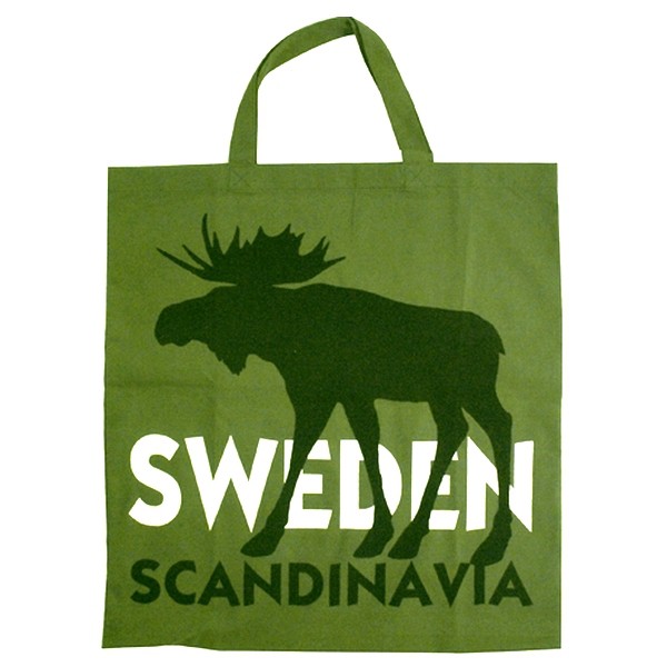 Einkaufsbeutel Elch Scandinavia grün aus Baumwolle