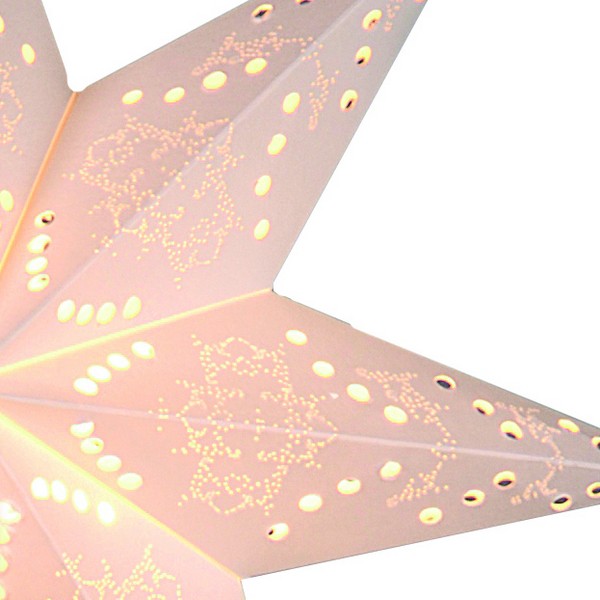 Filigranes Lochmuster von Standleuchte „Sensy Star Mini“ creme 55 cm 