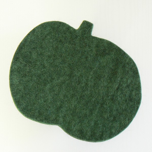 Schöne Tischdeko: Topfuntersetzer Apfel dunkelgrün